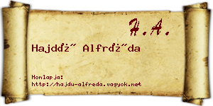 Hajdú Alfréda névjegykártya